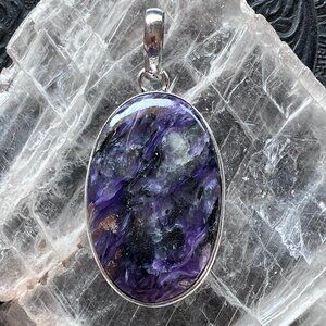 Stunning Charoite Pendant Stone Crystal Jewelry